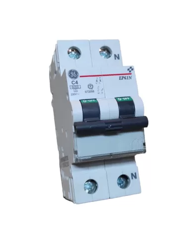 Ge power 672056 ep61nc4 disyuntor automático 1p n 4a 6ka c